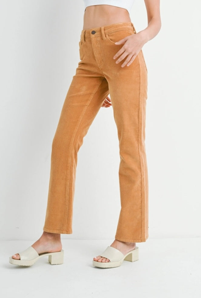 Slim Bootcut Corduroy Jean in Dark Camel