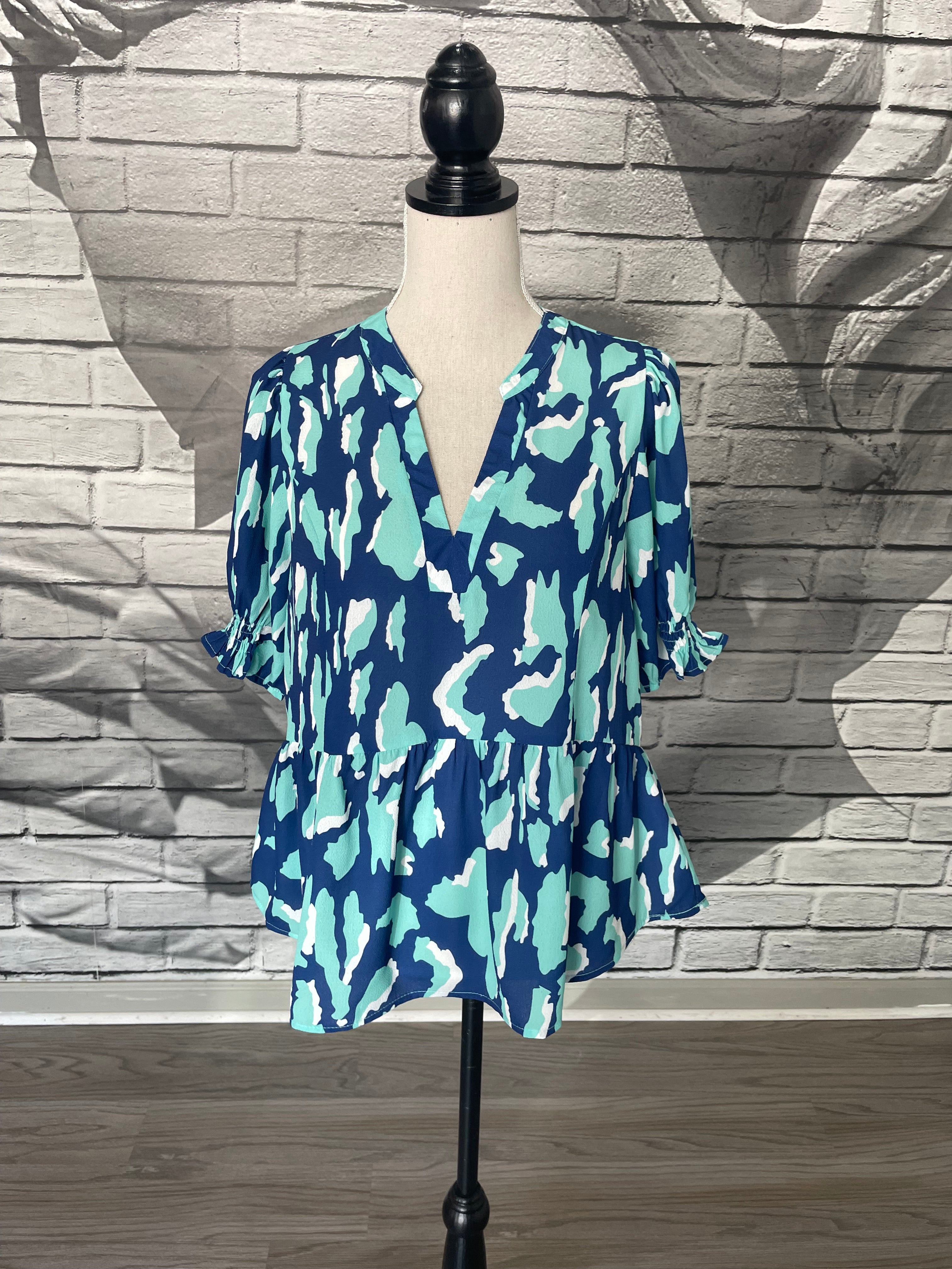 Lily Blouse in Aqua