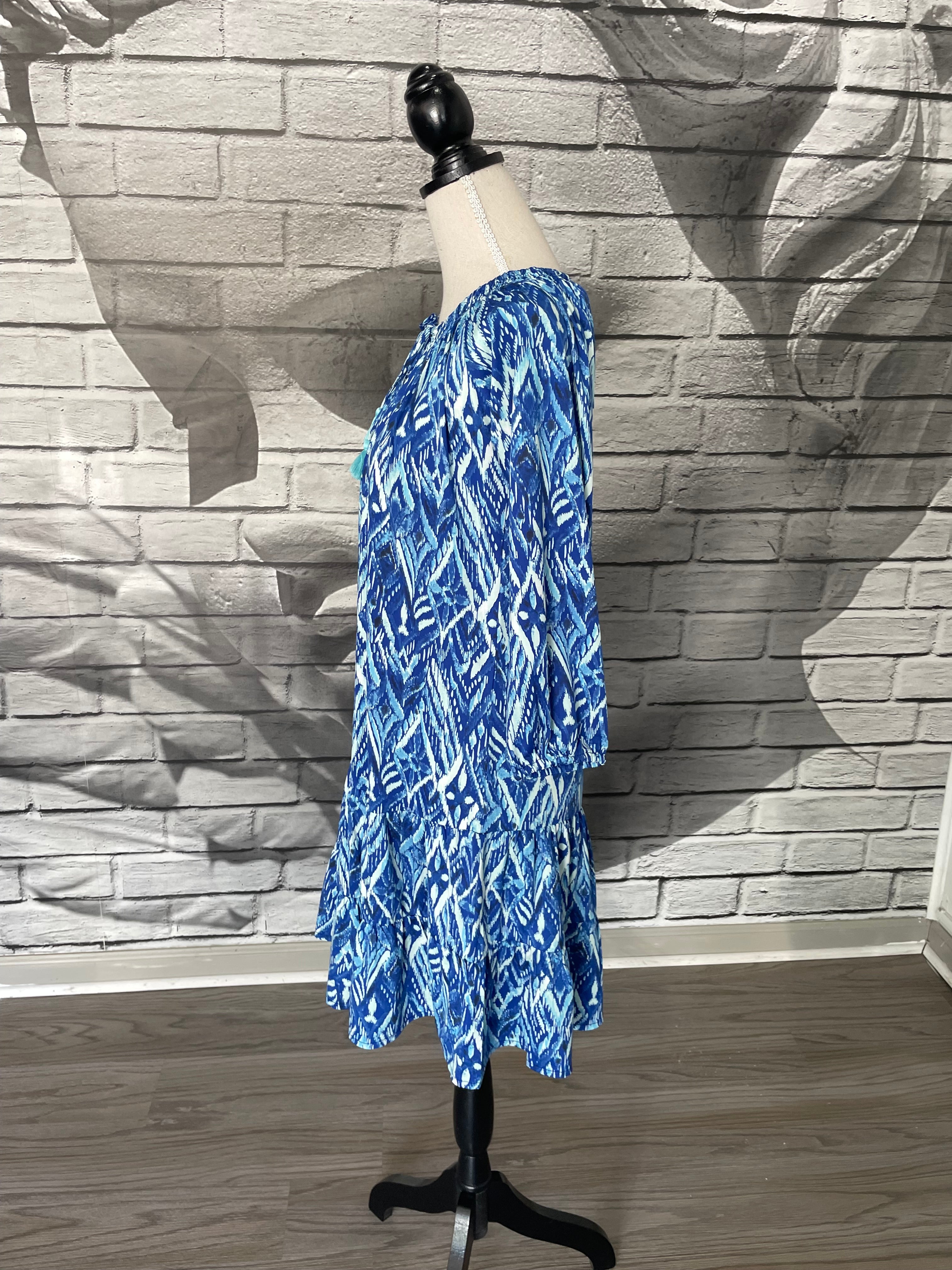 Emily Dress in Blue Cyprus