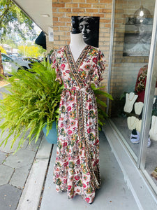 Margaret Wrap Dress in Winter Garden