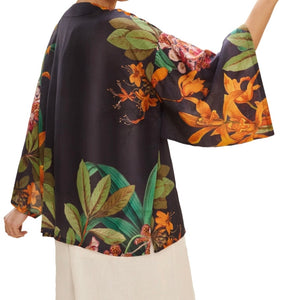 Botany Bliss in Charcoal Kimono Jacket