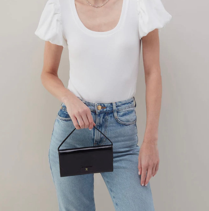 Remy Hobo Wallet Crossbody in Black