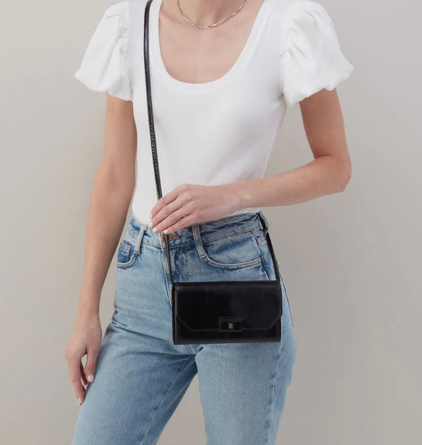 Remy Hobo Wallet Crossbody in Black