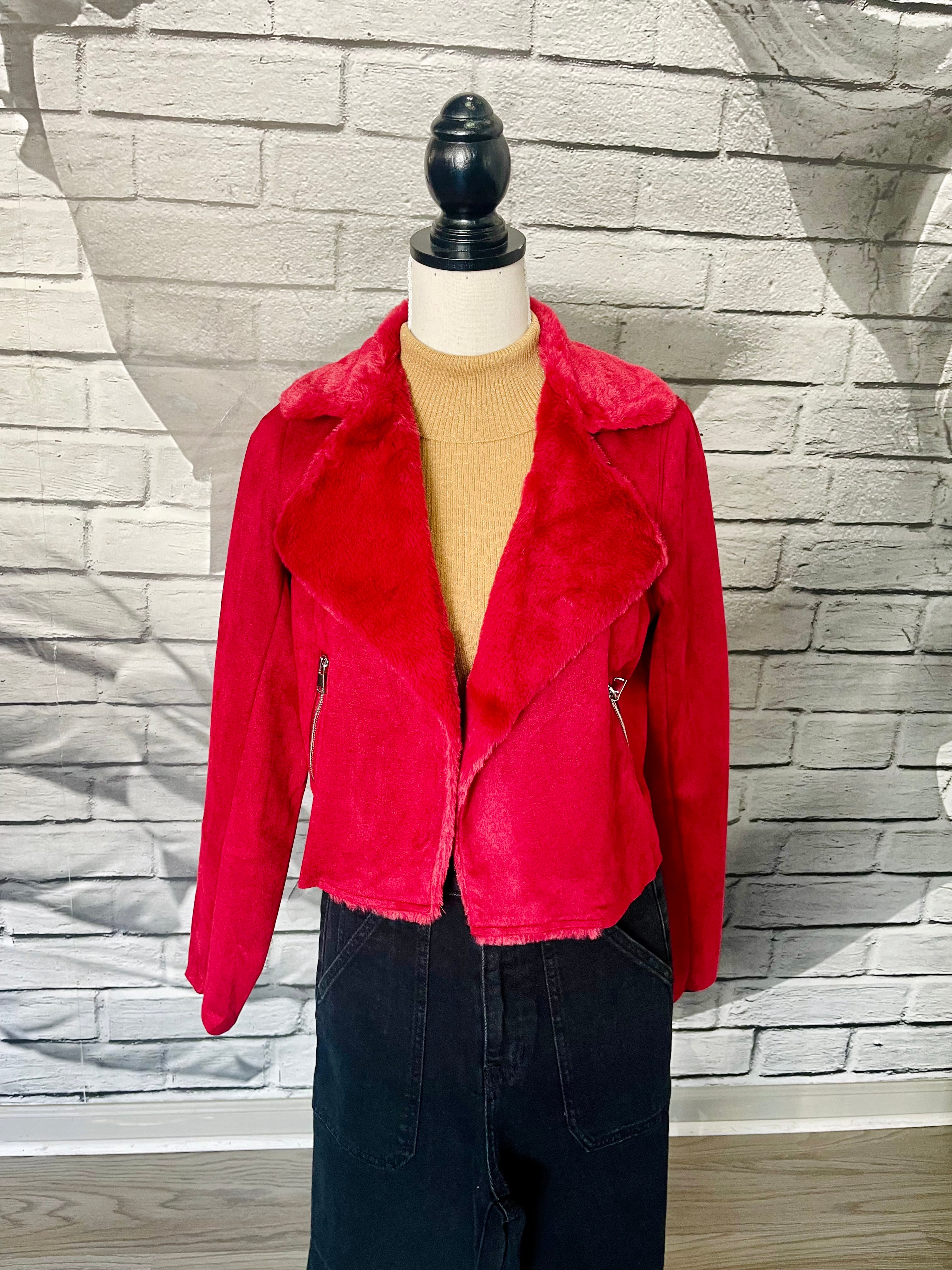 Taylor Faux Suede Biker Jacket