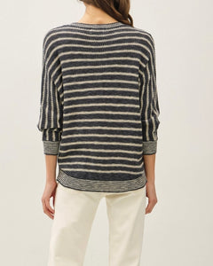 Darren Knit Blouse in Charcoal
