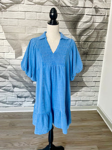 Maddy Gauze Dress in Blue