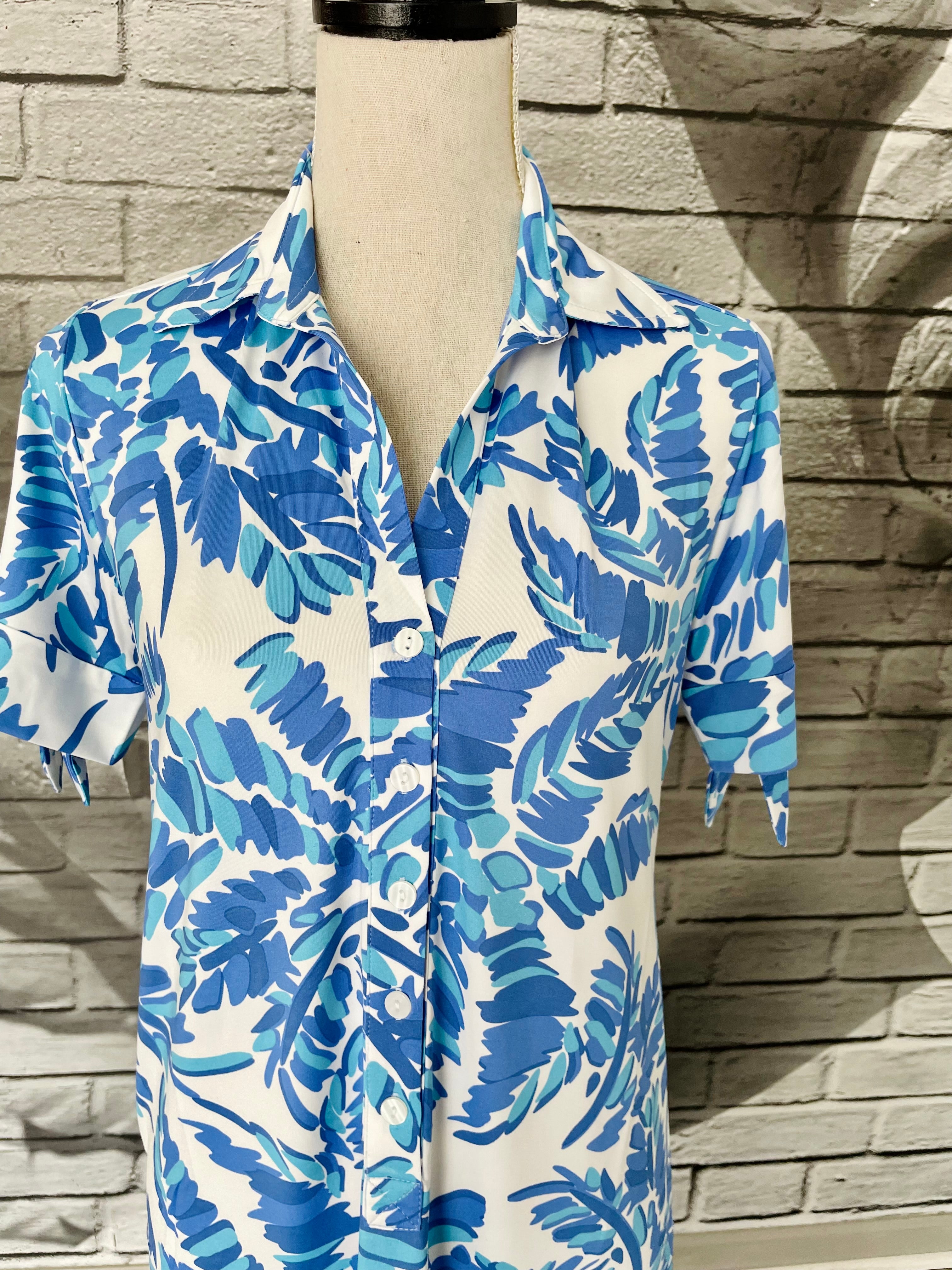 Hailey Midi in Periwinkle Jungle