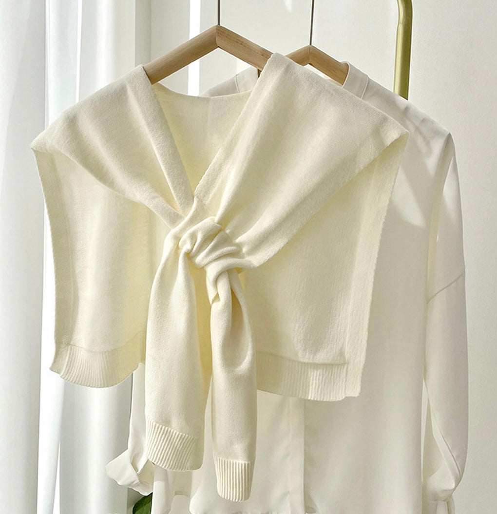 Anna Knotted Shawl in Cream