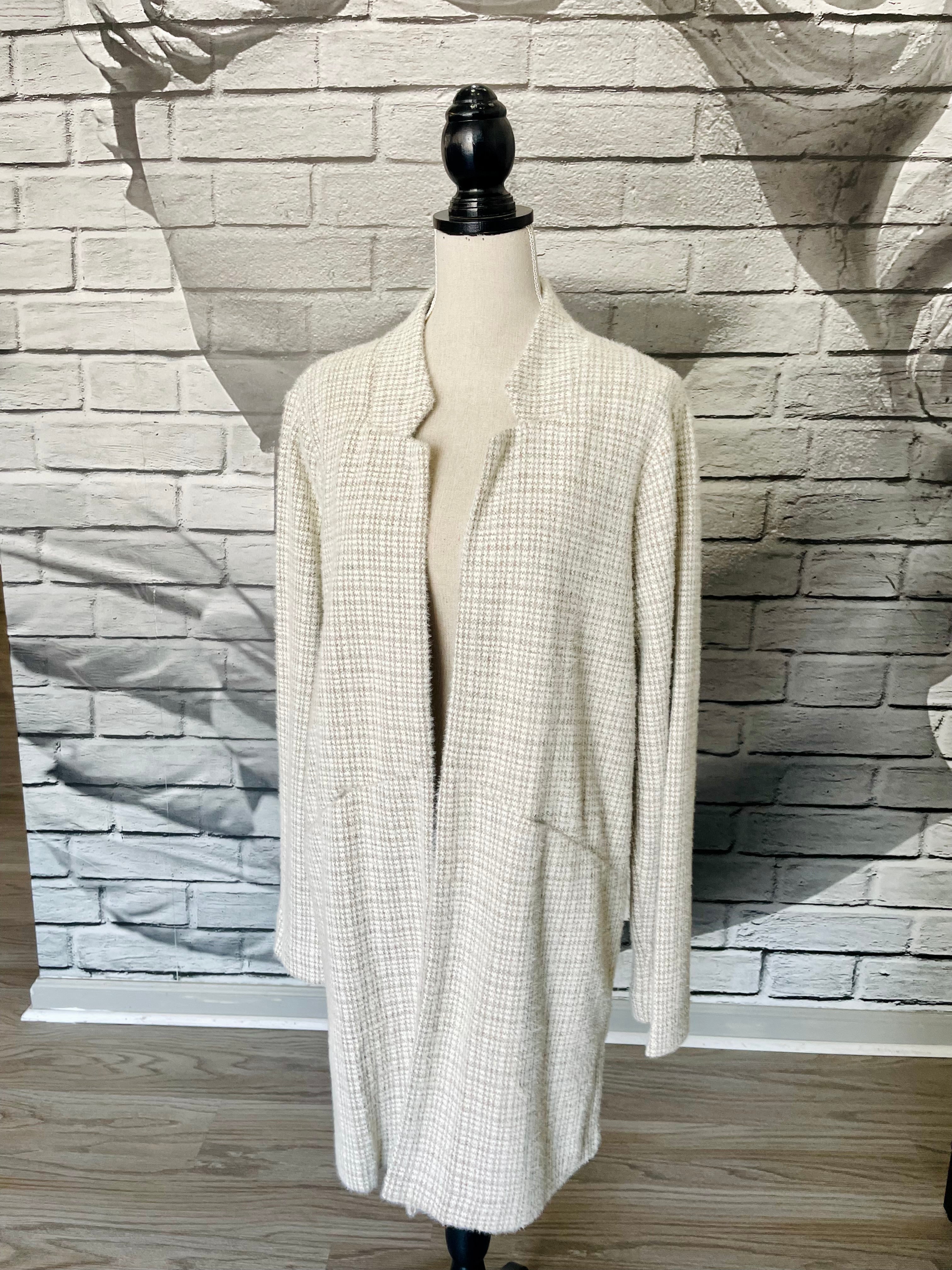Carol Herringbone Cashmere Duster