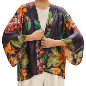 Botany Bliss in Charcoal Kimono Jacket