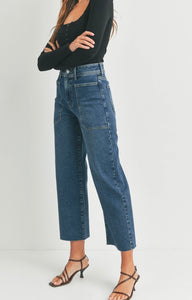 Utility High Rise Jean in Dark Denim