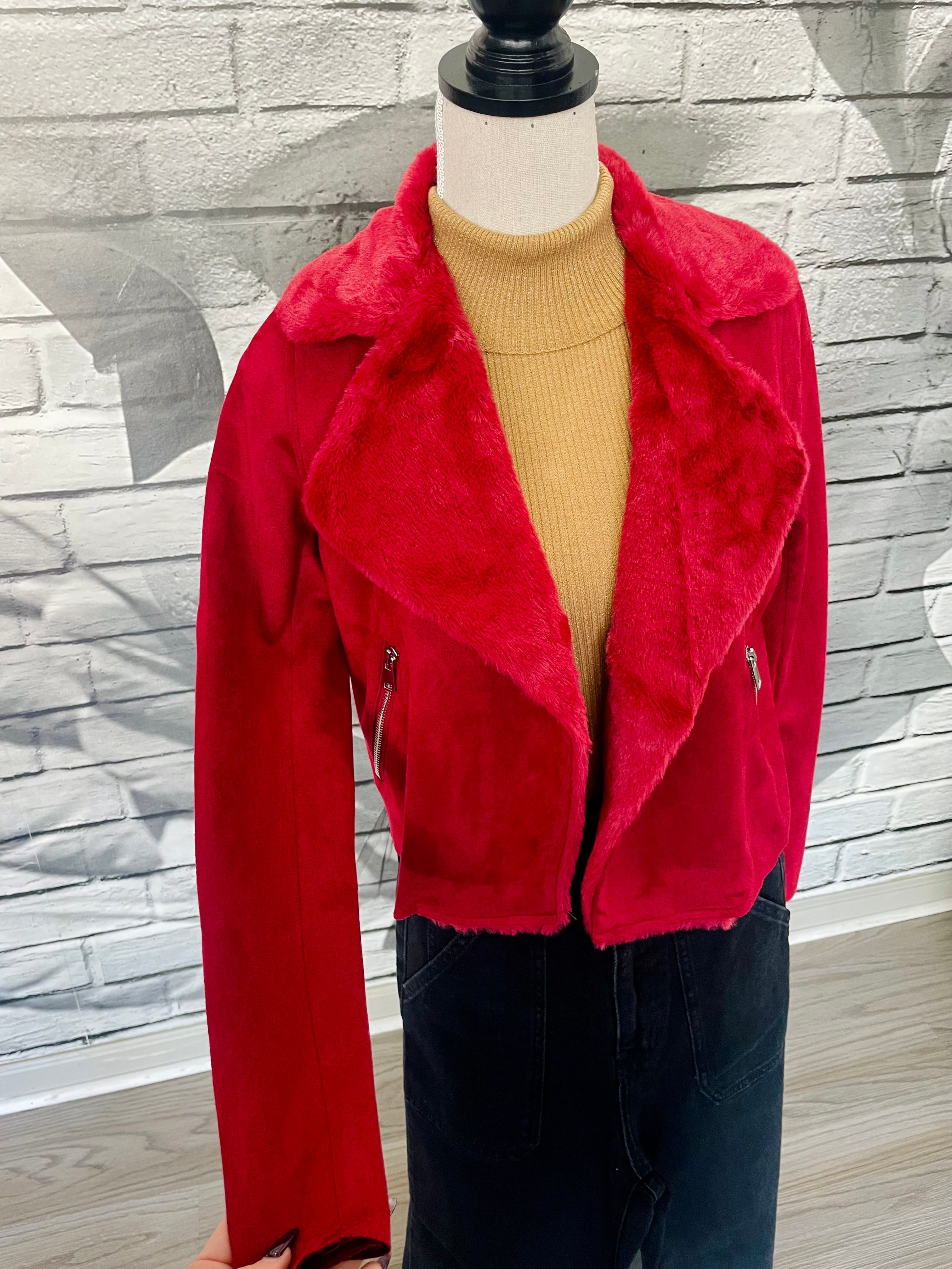 Taylor Faux Suede Biker Jacket