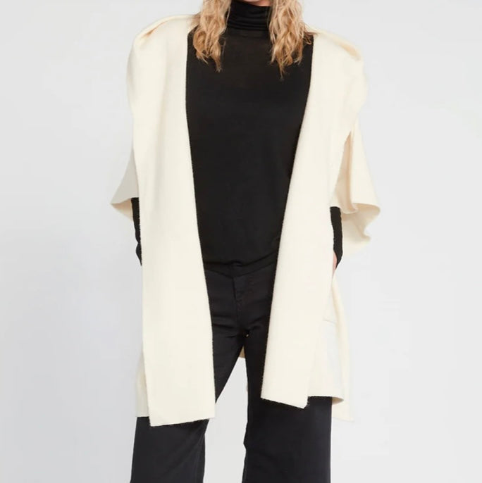 Jackie Hooded Cape in Cream