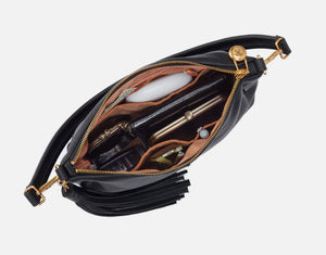 Kori Hobo Crossbody in Black Pebbled Leather