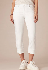 Democracy "Ab"solution Mid-Rise Cropped Girlfriend Jean in White