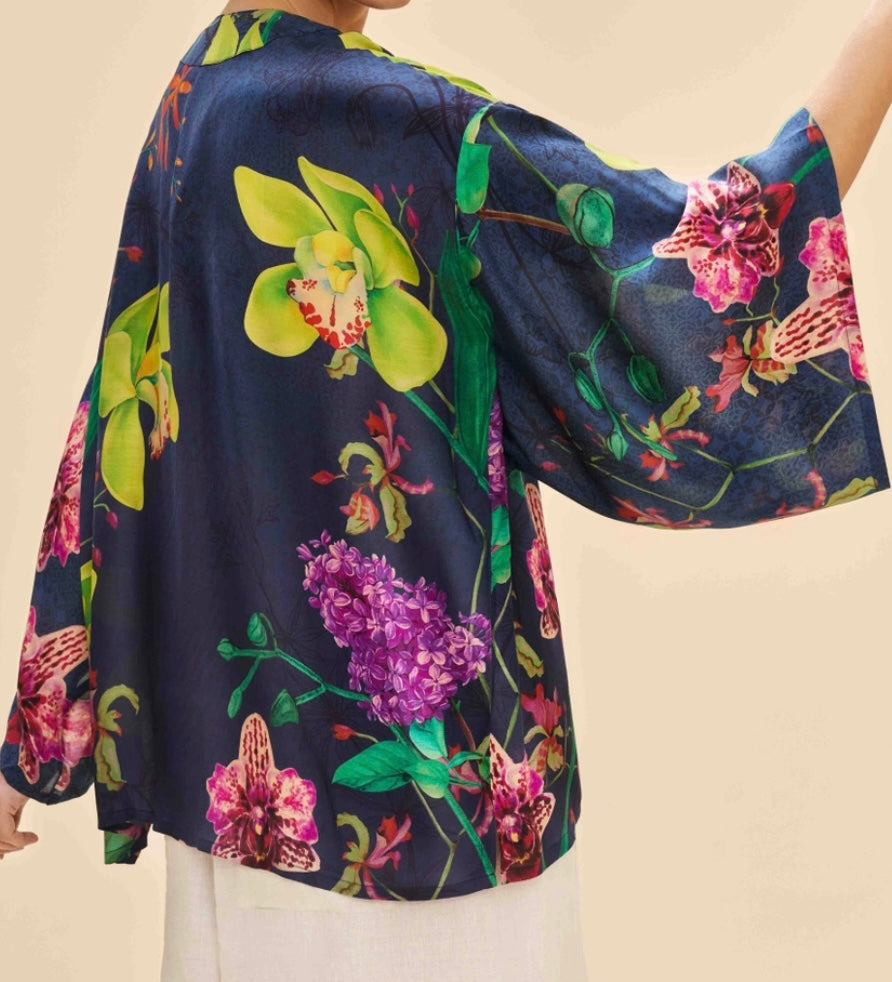 Exotic Evening in Ink Kimono Jacket