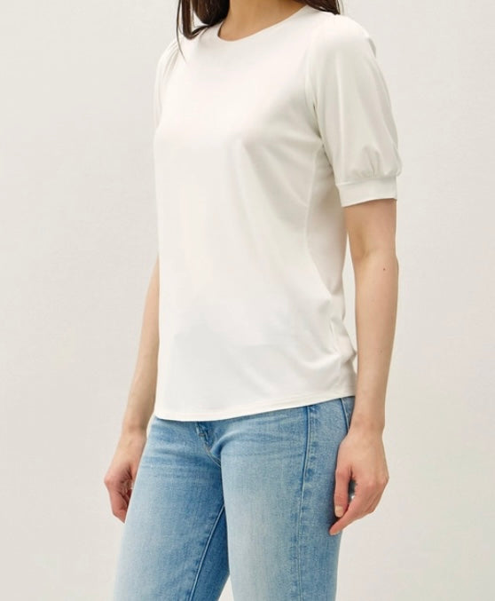 Faith Puff Sleeve Top in Off White