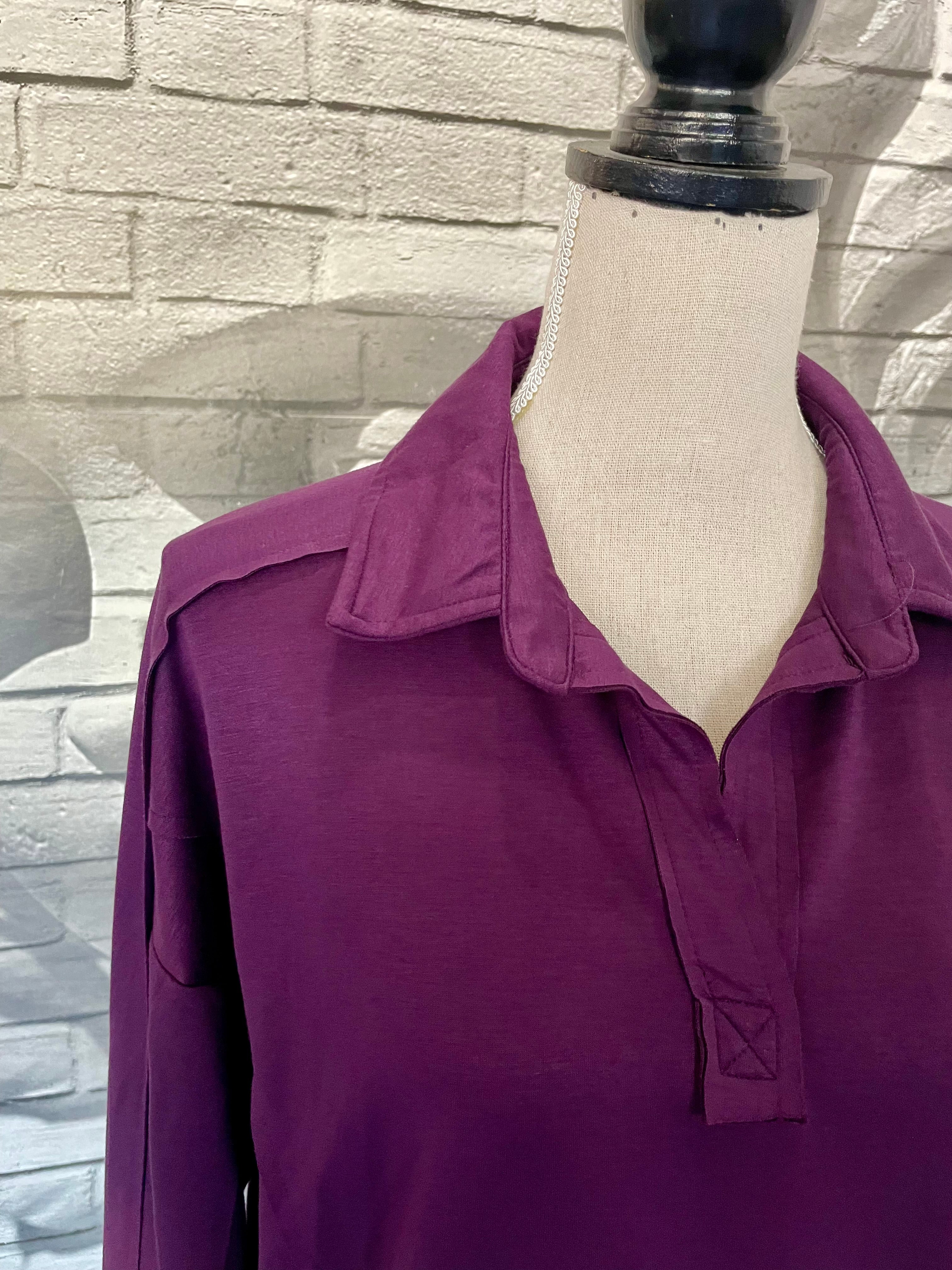 Shauna Pullover Blouse in Plum