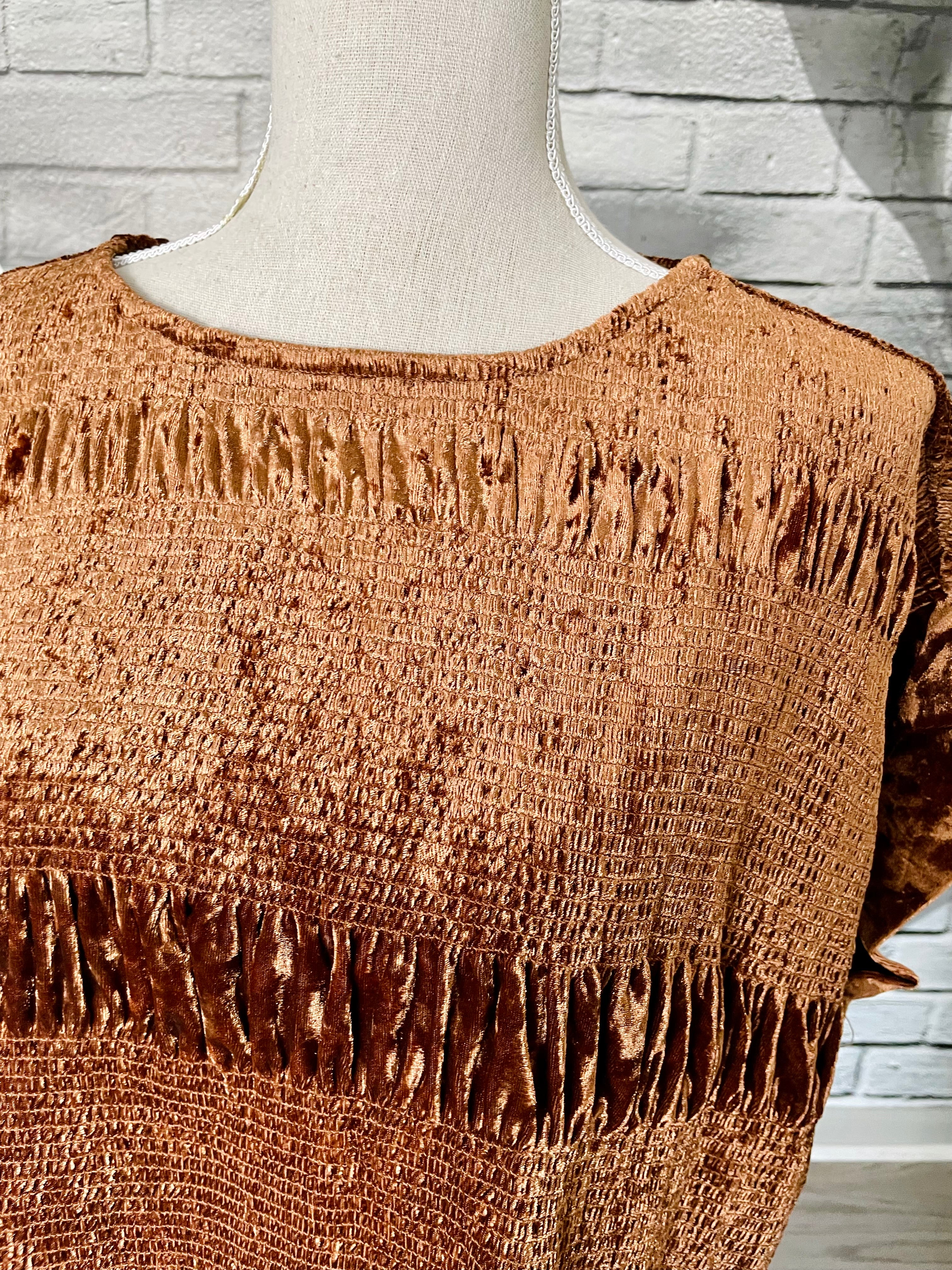 Fendi Velvet Blouse in Copper