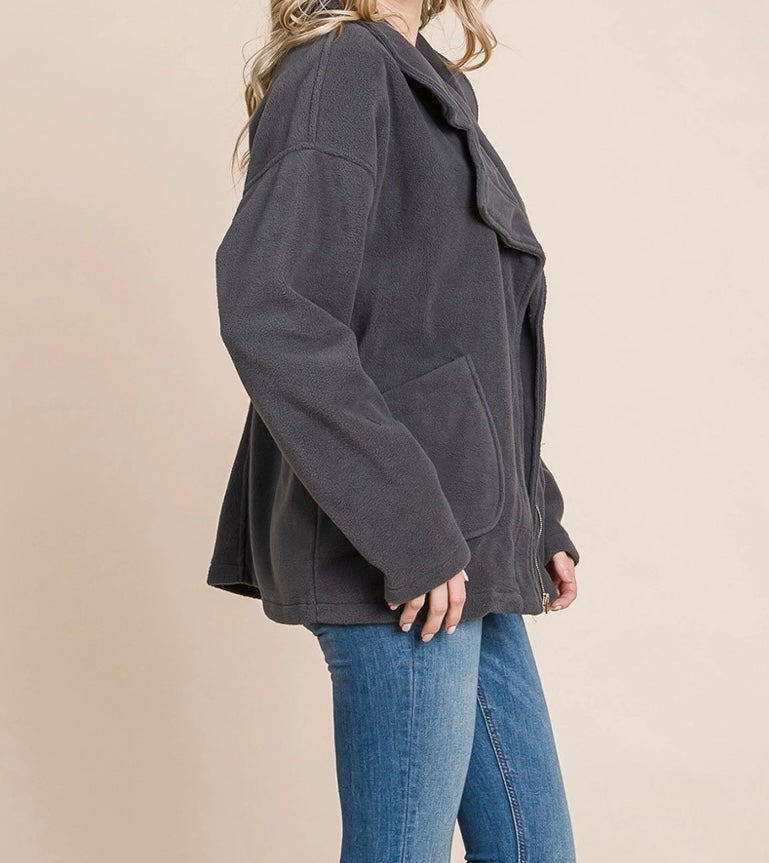Teddy Jacket in Charcoal