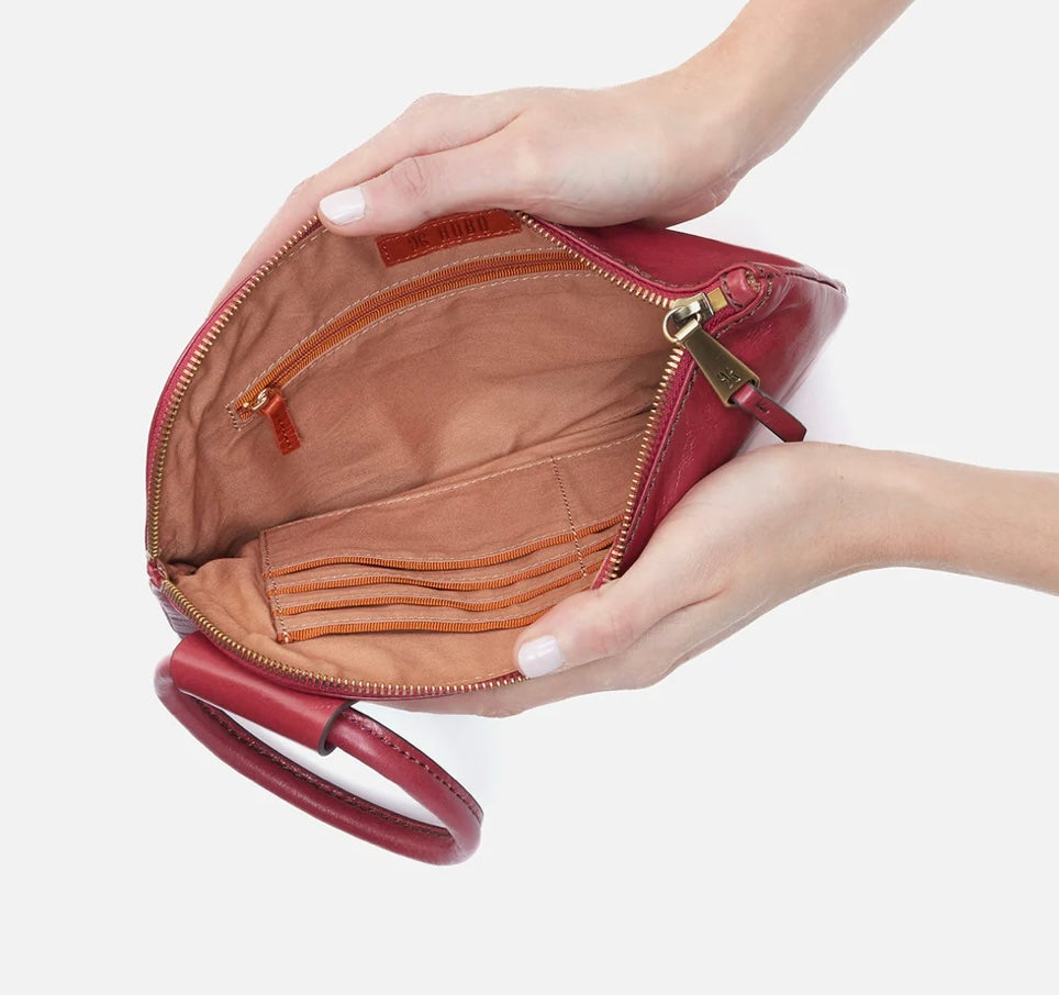 Sable Hobo Wristlet in Cranberry