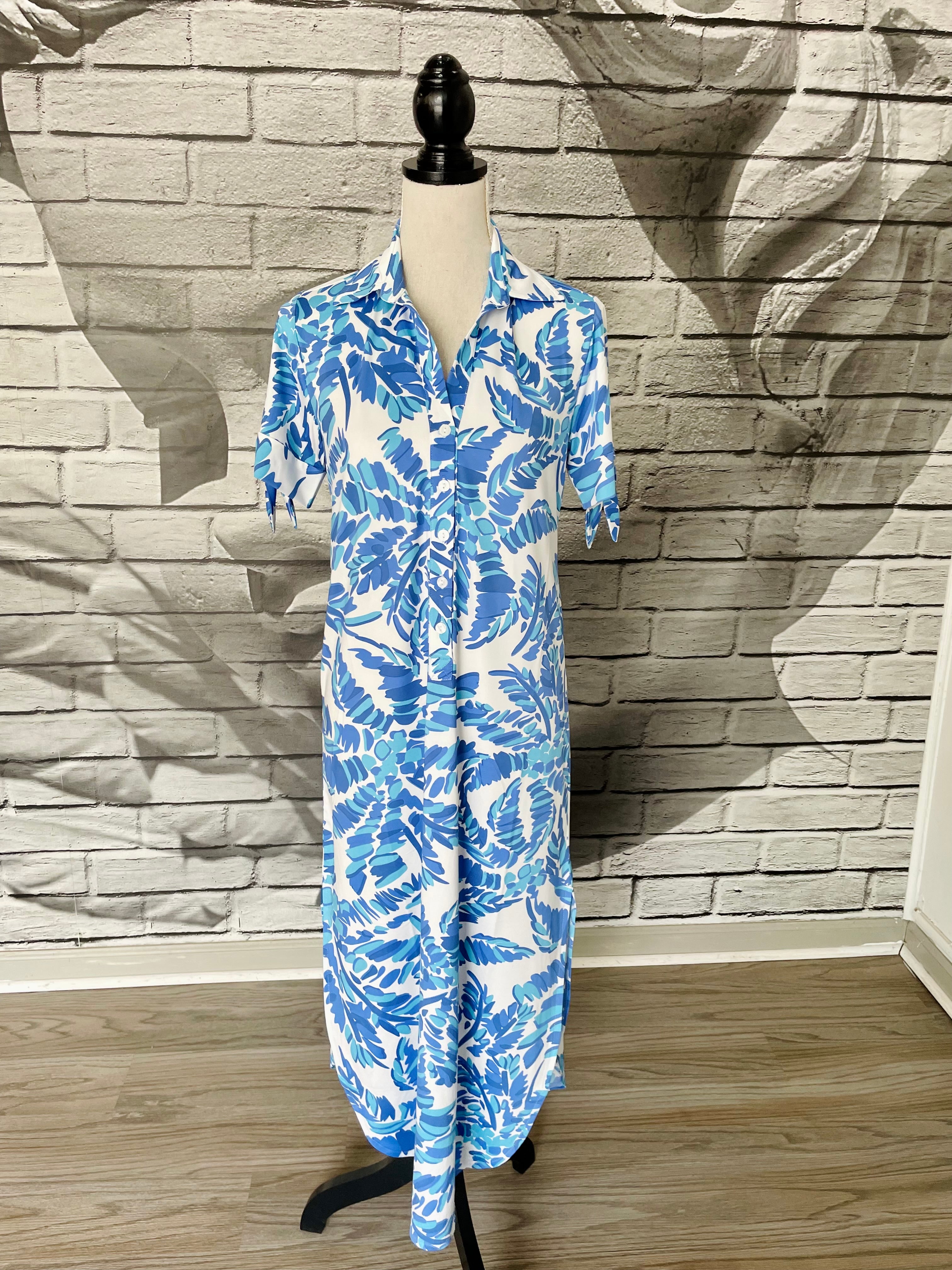 Hailey Midi in Periwinkle Jungle