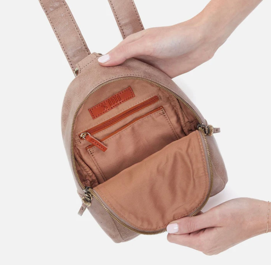 Fern Hobo Sling Bag in Buffed Leather Hazel