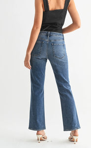 Slim Cropped Bootcut Jean in Dark Denim