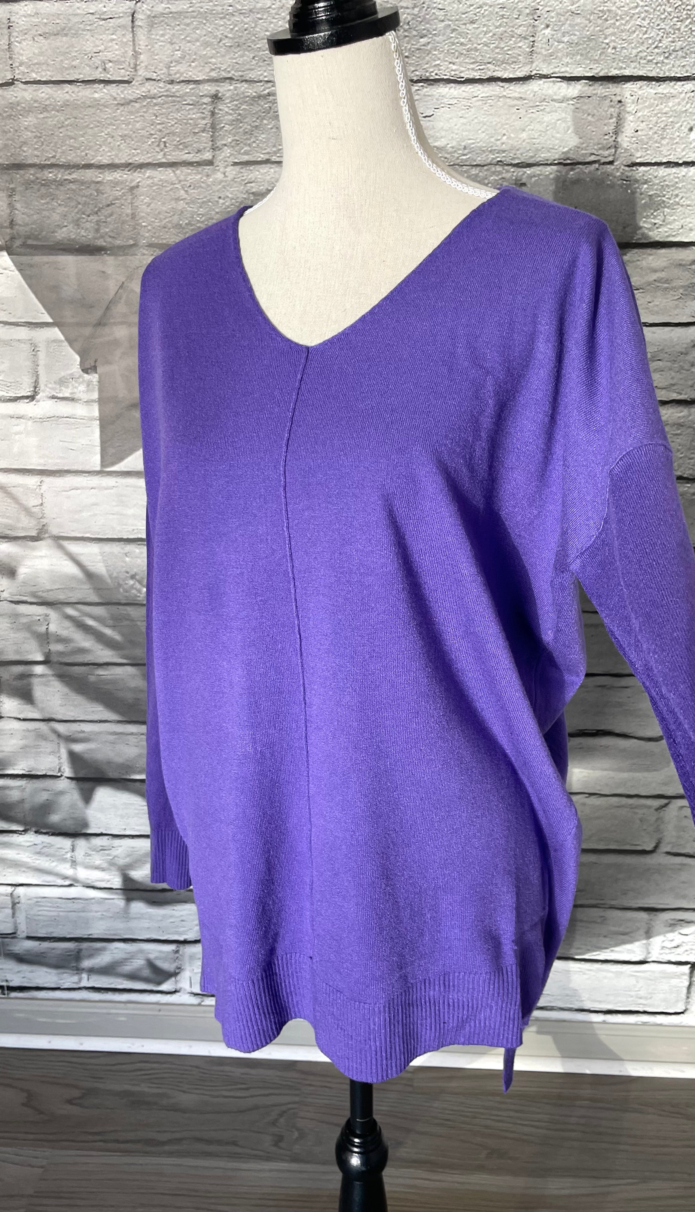 Dahlia Sweater Tunic in Purple