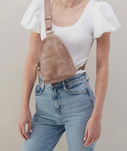 Fern Hobo Sling Bag in Buffed Leather Hazel