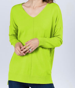Dahlia Sweater Tunic in Apple Green