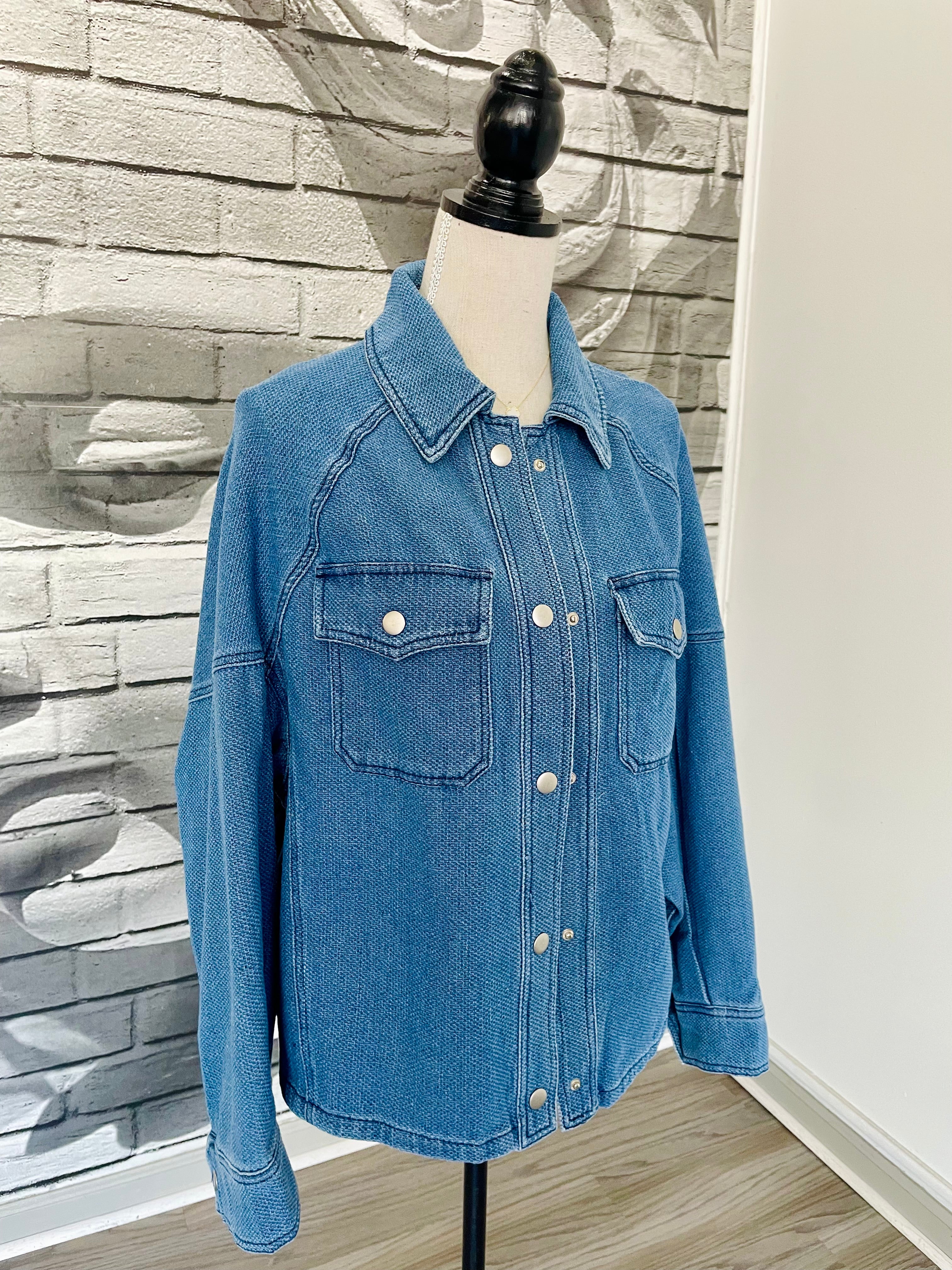 Quinn Denim Bomber Style Jacket