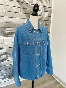 Quinn Denim Bomber Style Jacket
