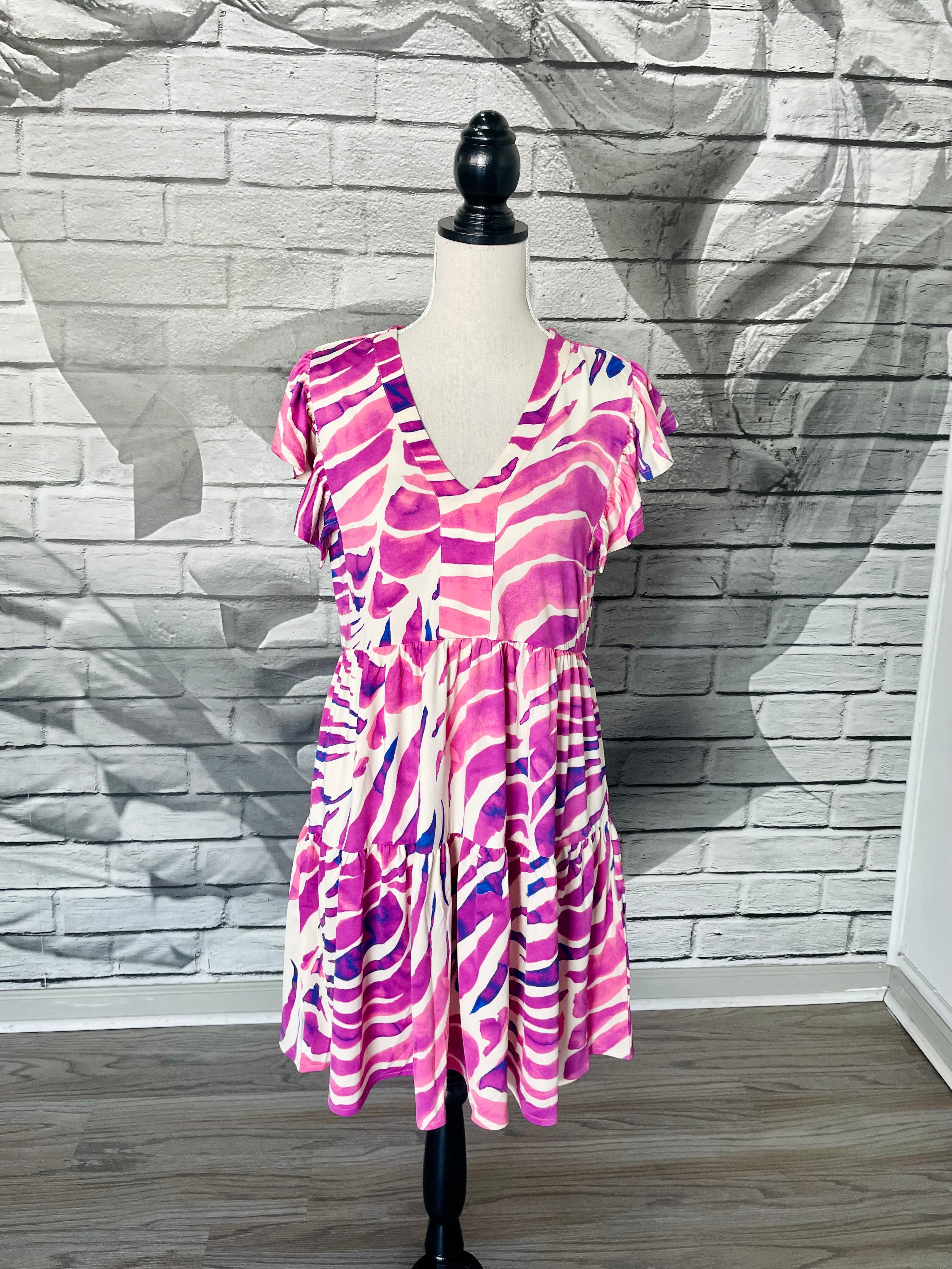 Brooke Dress in Purple Batik