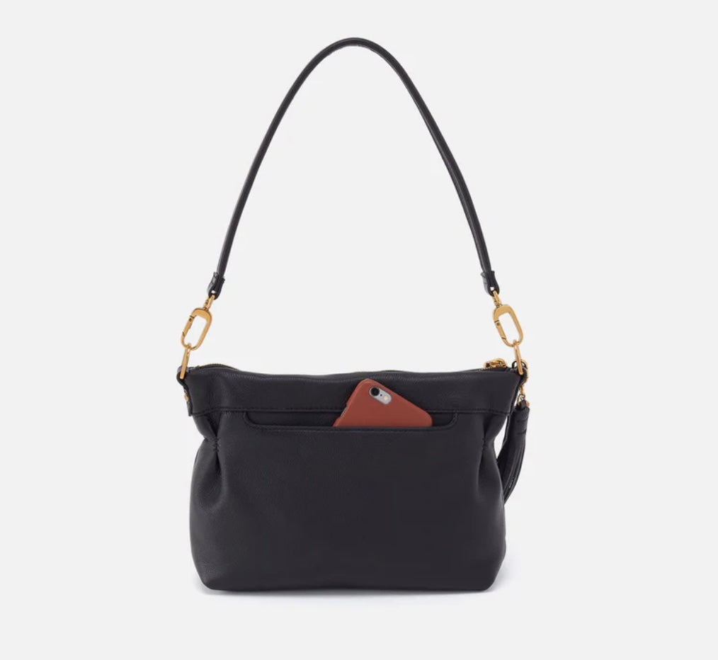 Kori Hobo Crossbody in Black Pebbled Leather