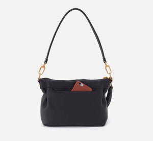 Kori Hobo Crossbody in Black Pebbled Leather