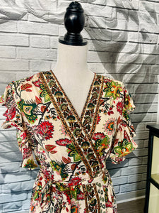 Margaret Wrap Dress in Winter Garden