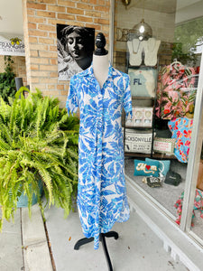 Hailey Midi in Periwinkle Jungle