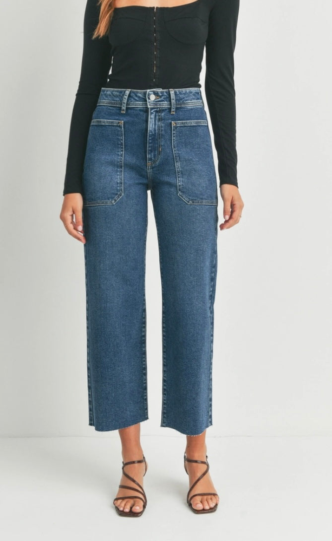 Utility High Rise Jean in Dark Denim