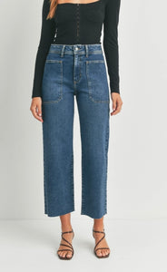 Utility High Rise Jean in Dark Denim
