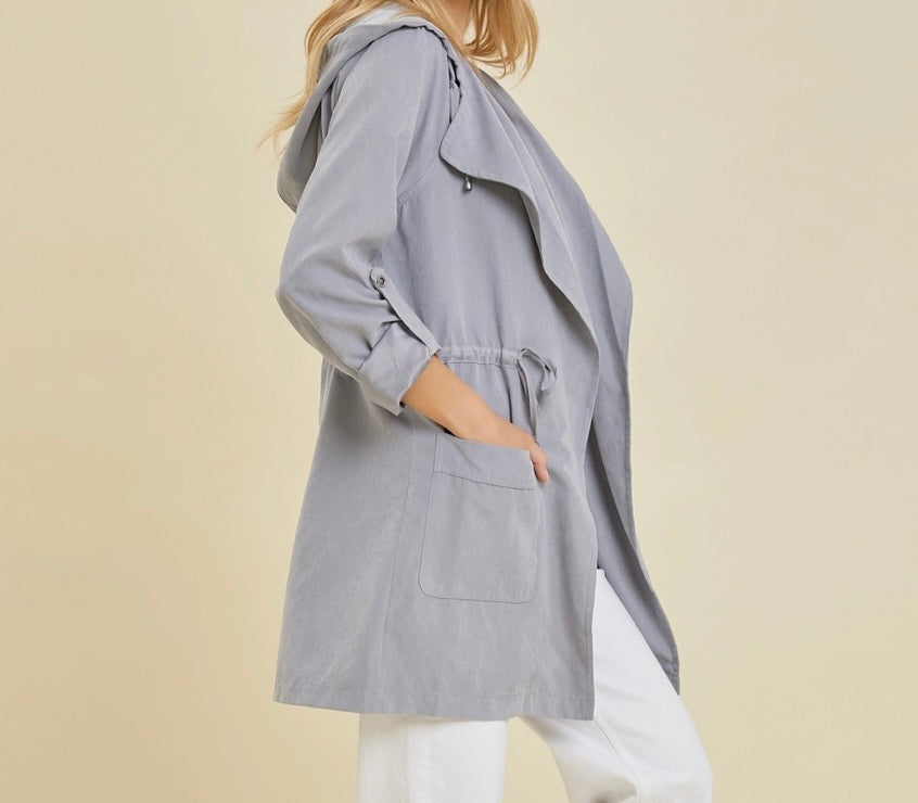Hannah Super Soft Hooded Jacket in Pewter
