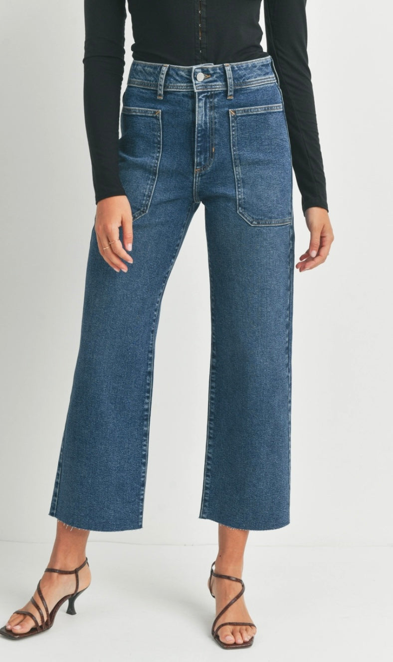 Utility High Rise Jean in Dark Denim