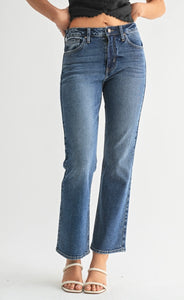 Slim Cropped Bootcut Jean in Dark Denim