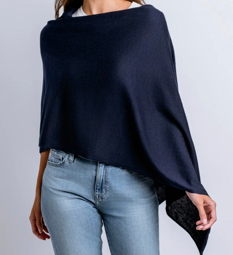 Jane Doe Classic Poncho in Navy