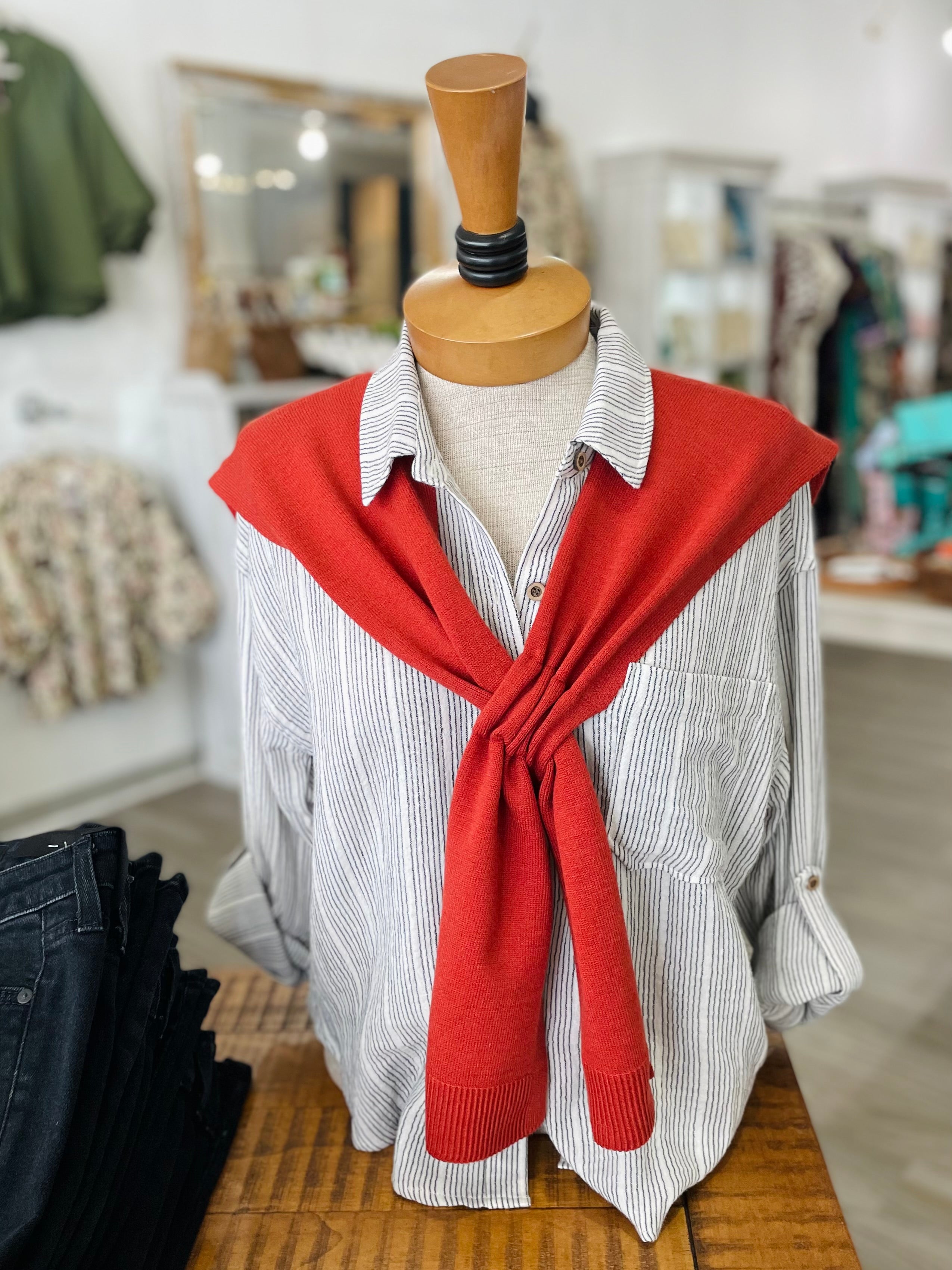 Anna Knotted Shawl in Brick