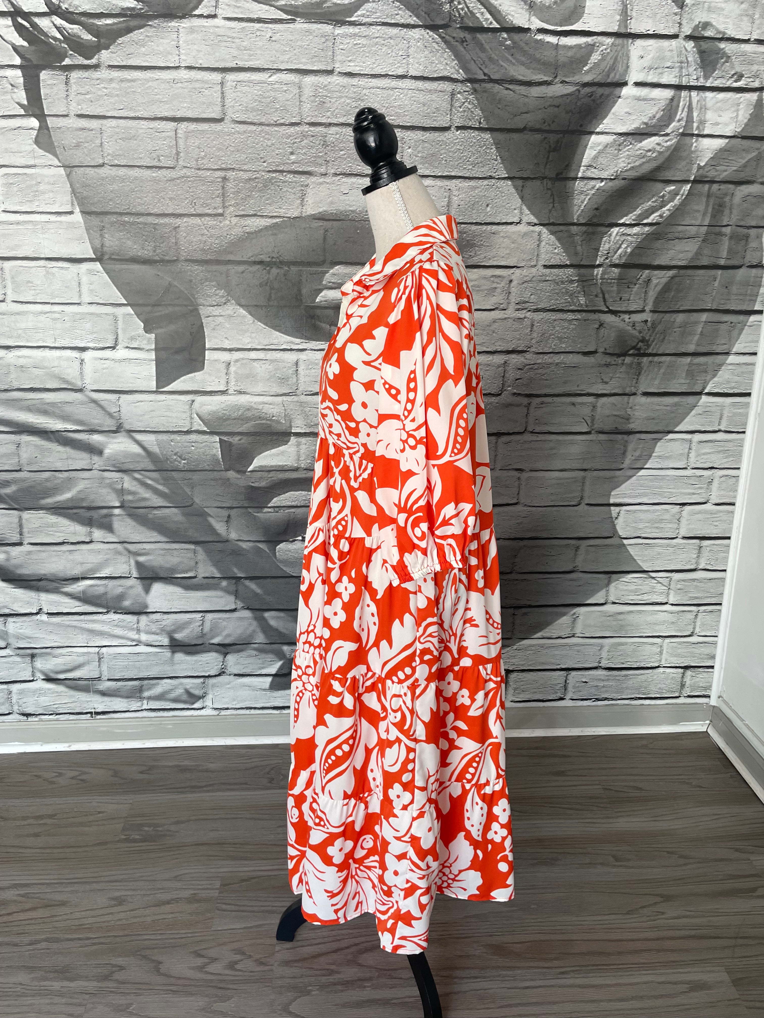 Demi Midi Dress in Sunset