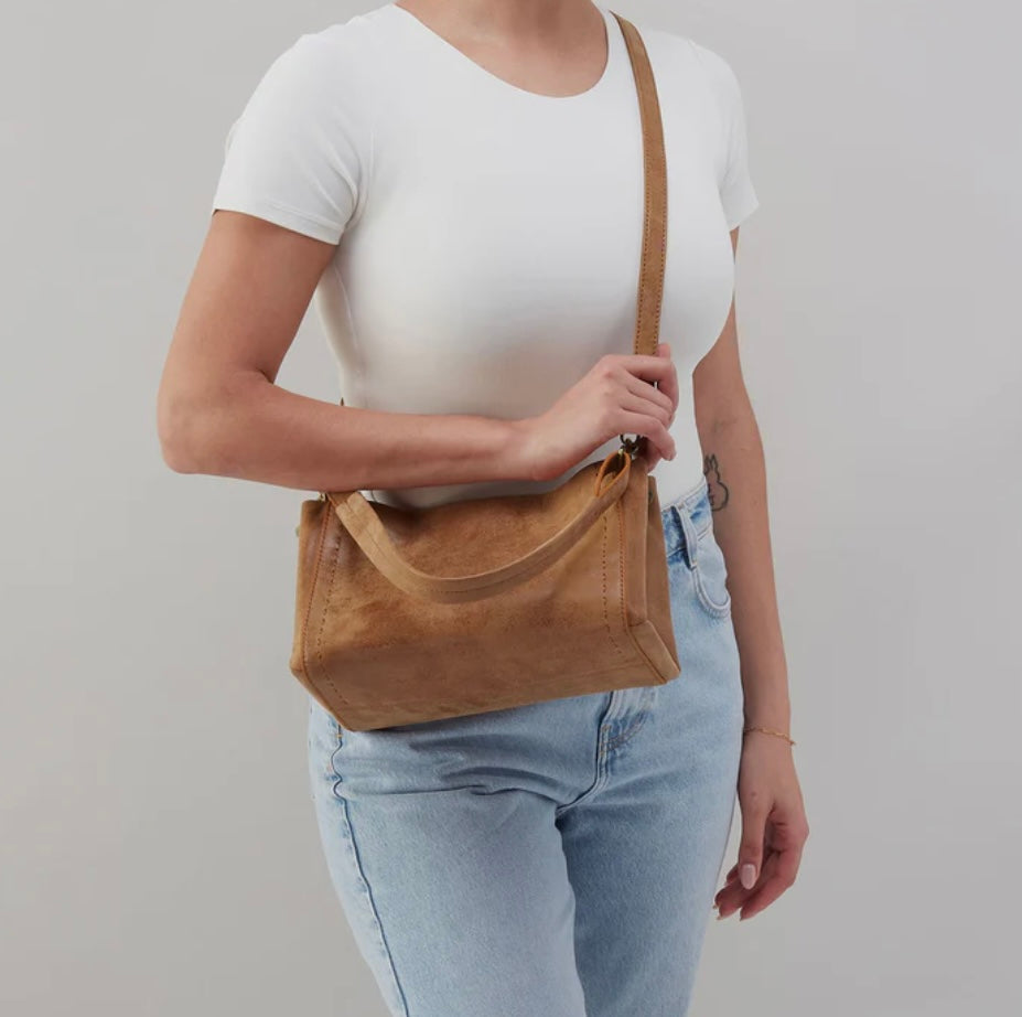 Seneca Hobo Shoulder Crossbody in Whiskey Buffed Leather