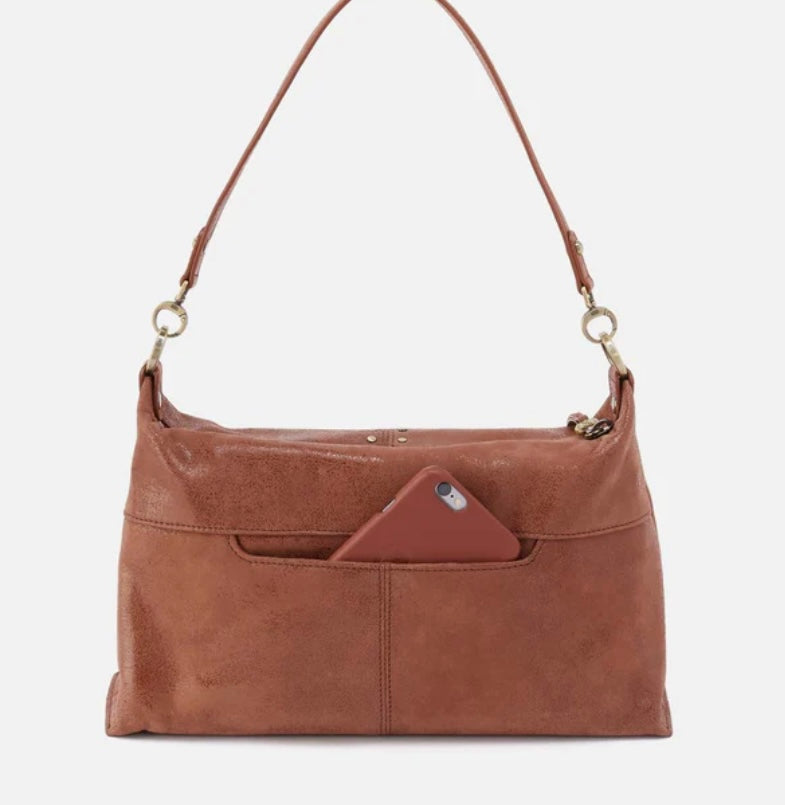 Avon Hobo Shoulder Bag in Burnished Saddle Buffed Leather