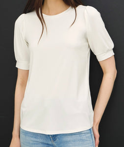 Faith Puff Sleeve Top in Off White