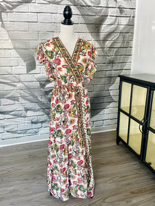 Margaret Wrap Dress in Winter Garden